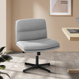NNEED Mid Back Armless Office Chair Wide Seat Linen Grey