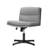 NNEED Mid Back Armless Office Chair Wide Seat Linen Grey