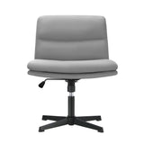 NNEED Mid Back Armless Office Chair Wide Seat Linen Grey