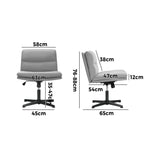 NNEED Mid Back Armless Office Chair Wide Seat Linen Grey