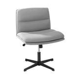 NNEED Mid Back Armless Office Chair Wide Seat Linen Grey