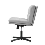 NNEED Mid Back Armless Office Chair Wide Seat Linen Grey