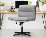 NNEED Mid Back Armless Office Chair Wide Seat Linen Grey