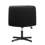 NNEED Mid Back Armless Office Chair Wide Seat Leather Black