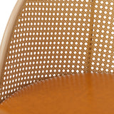 NNEED Rattan Office Chair PU Leather Seat Light Brown