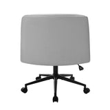 NNEED Mid Back Office Chair Wide Seat Linen Grey with Wheels