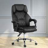 NNEDSZ Artiss Executive Office Chair Leather Recliner Black