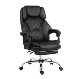 NNEDSZ Artiss Executive Office Chair Leather Footrest Black