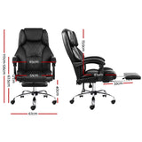 NNEDSZ Artiss Executive Office Chair Leather Footrest Black