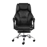 NNEDSZ Artiss Executive Office Chair Leather Footrest Black