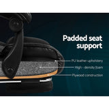 NNEDSZ Artiss Executive Office Chair Leather Footrest Black