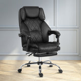 NNEDSZ Artiss Executive Office Chair Leather Footrest Black