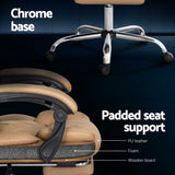 NNEDSZ Executive Office Chair Leather Footrest Espresso