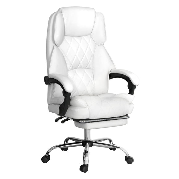 NNEDSZ Executive Office Chair Leather Footrest White