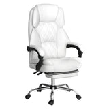 NNEDSZ Executive Office Chair Leather Footrest White