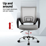 NNEDSZ Artiss 2x Mesh Office Chair Mid Back Grey