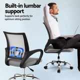 NNEDSZ Artiss 2x Mesh Office Chair Mid Back Grey