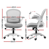 NNEDSZ Artiss 2x Mesh Office Chair Computer Gaming Desk Chairs Work Study Mid Back Grey