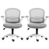 NNEDSZ Artiss 2x Mesh Office Chair Computer Gaming Desk Chairs Work Study Mid Back Grey