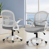 NNEDSZ Artiss 2x Mesh Office Chair Computer Gaming Desk Chairs Work Study Mid Back Grey