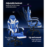 NNEDSZ Gaming Office Chair Executive Computer Leather Chairs Footrest Blue White