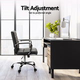 NNEDSZ Office Chair PU Leather Mid Back Black