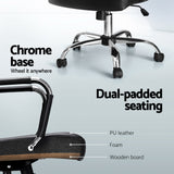 NNEDSZ Office Chair PU Leather Mid Back Black