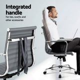 NNEDSZ Artiss Office Chair Conference Chairs PU Leather Mid Back Grey