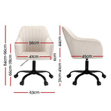 NNEDSZ Artiss Office Chair Velvet Seat Cream