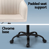 NNEDSZ Artiss Office Chair Velvet Seat Cream
