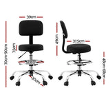 NNEDSZ Artiss Office Chair Drafting Computer Standing Desk Chairs Ergonomic PU Black