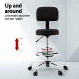 NNEDSZ Artiss Office Chair Drafting Computer Standing Desk Chairs Ergonomic PU Black
