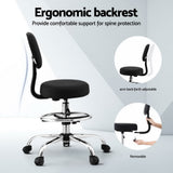 NNEDSZ Artiss Office Chair Drafting Computer Standing Desk Chairs Ergonomic PU Black