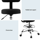 NNEDSZ Artiss Office Chair Drafting Computer Standing Desk Chairs Ergonomic PU Black