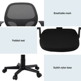 NNEDSZ Artiss Mesh Office Chair Computer Gaming Desk Chairs Work Study Mid Back Black
