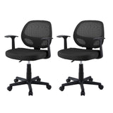 NNEDSZ Artiss 2x Mesh Office Chair Computer Gaming Desk Chairs Work Study Mid Back Black