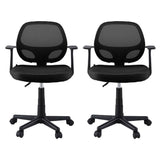 NNEDSZ Artiss 2x Mesh Office Chair Computer Gaming Desk Chairs Work Study Mid Back Black
