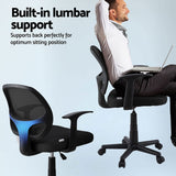 NNEDSZ Artiss 2x Mesh Office Chair Computer Gaming Desk Chairs Work Study Mid Back Black