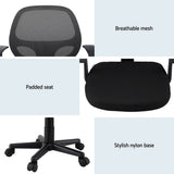 NNEDSZ Artiss 2x Mesh Office Chair Computer Gaming Desk Chairs Work Study Mid Back Black