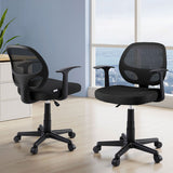 NNEDSZ Artiss 2x Mesh Office Chair Computer Gaming Desk Chairs Work Study Mid Back Black
