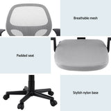 NNEDSZ Artiss Mesh Office Chair Computer Gaming Desk Chairs Work Study Mid Back Grey