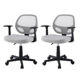 NNEDSZ Artiss 2x Mesh Office Chair Computer Gaming Desk Chairs Work Study Mid Back Grey