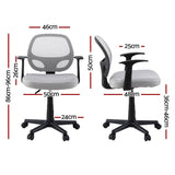 NNEDSZ Artiss 2x Mesh Office Chair Computer Gaming Desk Chairs Work Study Mid Back Grey