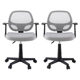 NNEDSZ Artiss 2x Mesh Office Chair Computer Gaming Desk Chairs Work Study Mid Back Grey