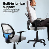 NNEDSZ Artiss 2x Mesh Office Chair Computer Gaming Desk Chairs Work Study Mid Back Grey