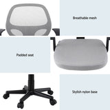 NNEDSZ Artiss 2x Mesh Office Chair Computer Gaming Desk Chairs Work Study Mid Back Grey