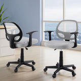 NNEDSZ Artiss 2x Mesh Office Chair Computer Gaming Desk Chairs Work Study Mid Back Grey