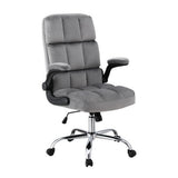 NNEDSZ Artiss Office Chair Velvet Seat Racing Gaming Computer Desk Chairs Armrest Grey