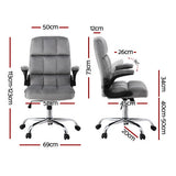 NNEDSZ Artiss Office Chair Velvet Seat Racing Gaming Computer Desk Chairs Armrest Grey