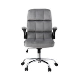 NNEDSZ Artiss Office Chair Velvet Seat Racing Gaming Computer Desk Chairs Armrest Grey